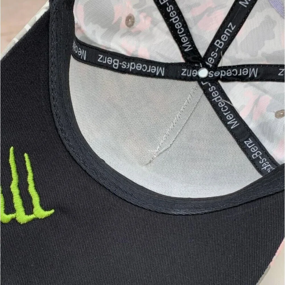 AMG Petronas F1 Racing Pink and Gray Camo Baseball Cap. Factory 2nd. - Picture 9 of 9
